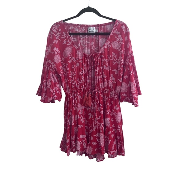 Hello Molly Pants - Hello Molly Women's Red Floral Romper Size M